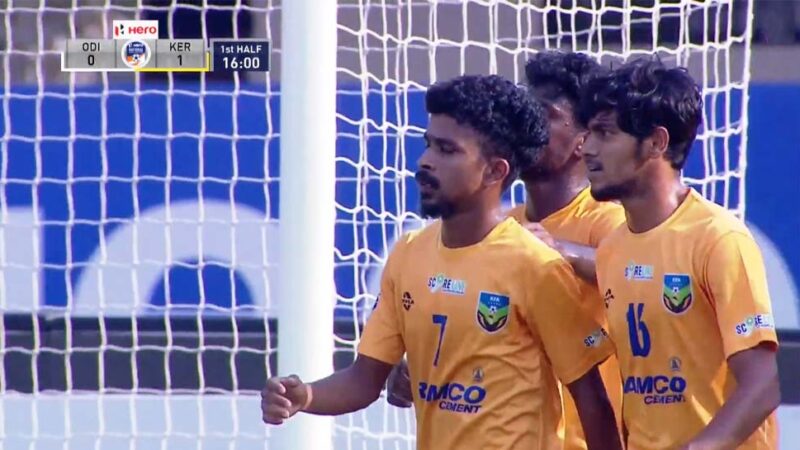 സന്തോഷ് ട്രോഫിയിൽ ഒഡീഷയ്‌ക്കെതിരെ വിജയം. സെമി ഫൈനൽ സാധ്യത നിലനിർത്തി കേരളം.